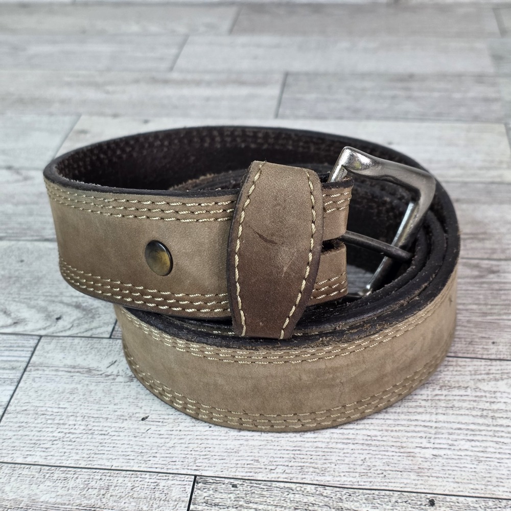 Carhartt Detroit Belt Triple Stitch Brown Leather Men's Size 36? 43" Long